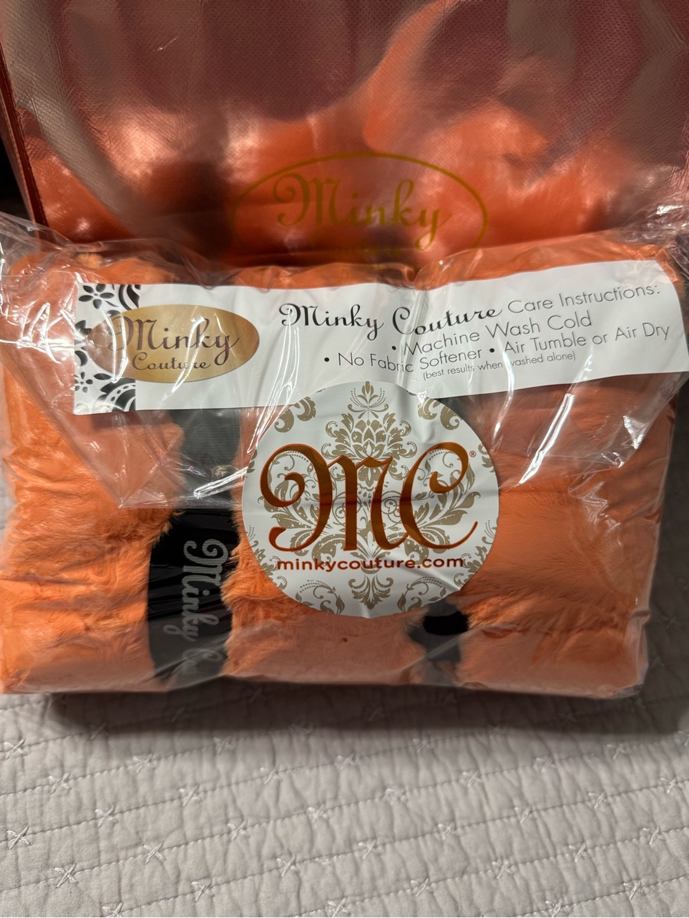 Minky Couture Plush Throw Blanket - Orange